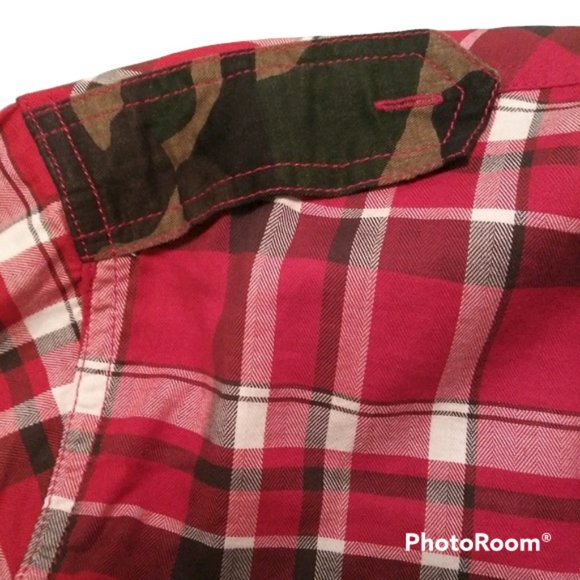 Buffalo by David Bitton Men's Western Red Plaid Shirt Zipper Sides XL/TG… - Picture 6 of 14